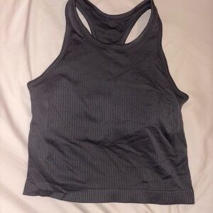 Gray Ribbed Ebb to Street Tank Top